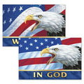 3D Lenticular Magnet/ Patriotic Images with Text "In God We Trust" - 4"x6" (Blank)